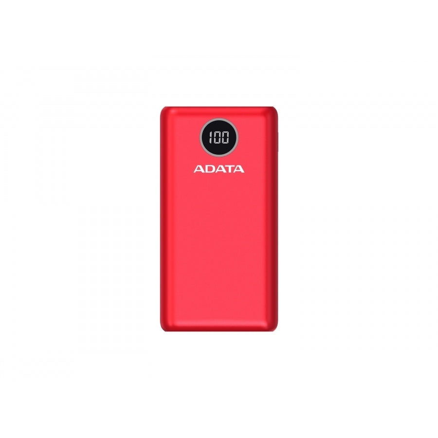 BATERIA DE RESPALDO ADATA POWER BANK P20000QCD 20000MAH/2 USB A/ 1 USB C/INDICADOR DE CARGA DIGITAL COLOR ROJO(AP20000QCD-DGT-CRD)