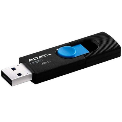 MEMORIA ADATA 32GB USB 3.2 UV320 RETRACTIL NEGRO-AZUL (AUV320-32G-RBKBL)