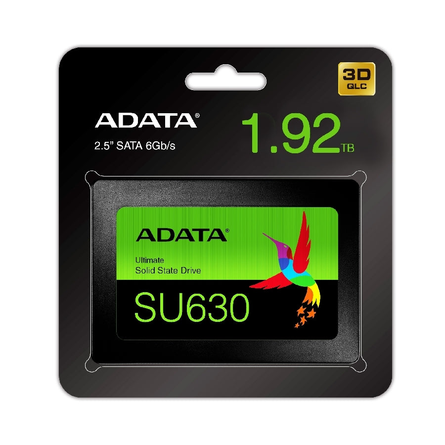 UNIDAD DE ESTADO SOLIDO SSD INTERNO ADATA SU630 1.92TB 2.5 SATA3 LECT. 520 ESCRIT.450 MBS 7MM PC LAPTOP MINIPC SIN BRACKET 3DNAND (ASU630SS-1T92Q-R)