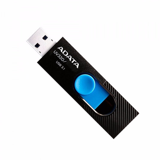 MEMORIA ADATA 32GB USB 3.2 UV320 RETRACTIL NEGRO-AZUL (AUV320-32G-RBKBL)
