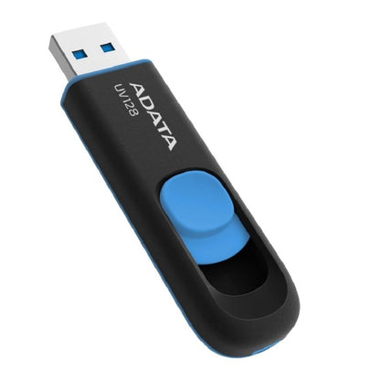 MEMORIA ADATA 256GB USB 3.2 UV128 RETRACTIL NEGRO AZUL (AUV128-256G-RBE)
