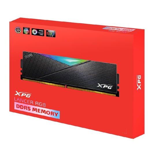 MEMORIA XPG LANCER UDIMM DDR5 16GB PC5-41600 5200MHZ CL38 1.25V RGB CON DISIPADOR PC/GAMER COLOR NEGRO (AX5U5200C3816G-CLARBK)