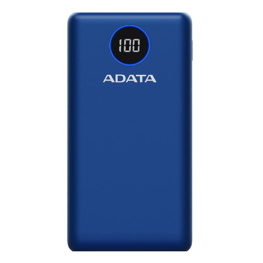 BATERIA DE RESPALDO ADATA POWER BANK P20000QCD 20000MAH/2 USB A/ 1 USB C/INDICADOR DE CARGA DIGITAL COLOR AZUL (AP20000QCD-DGT-CDB)