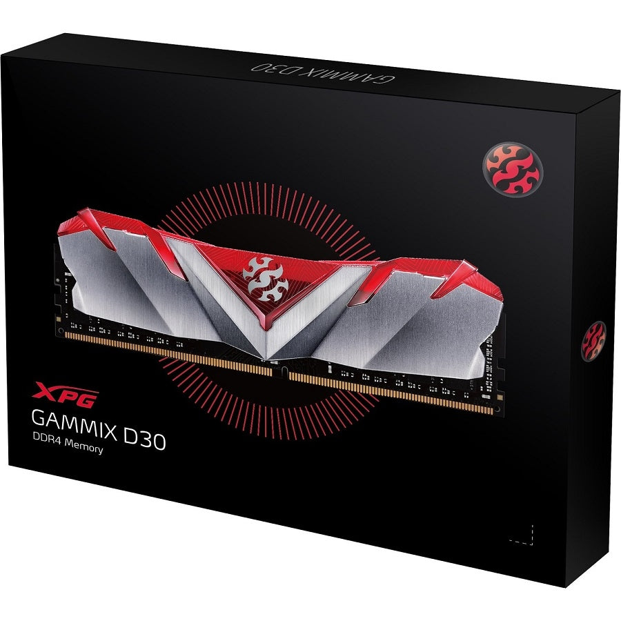 MEMORIA XPG GAMMIX D30 UDIMM DDR4 16GB PC4-25600 3200MHZ CL16 1.35V CON DISIPADOR PC/GAMER COLOR ROJO (AX4U320016G16A-SR30)