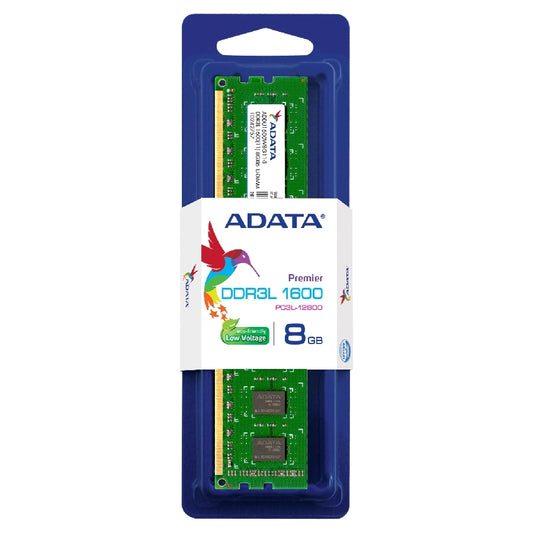 MEMORIA ADATA UDIMM DDR3L 8GB PC3-12800 1600MHZ CL11 240PIN 1.35V P/PC (ADDU1600W8G11-S)