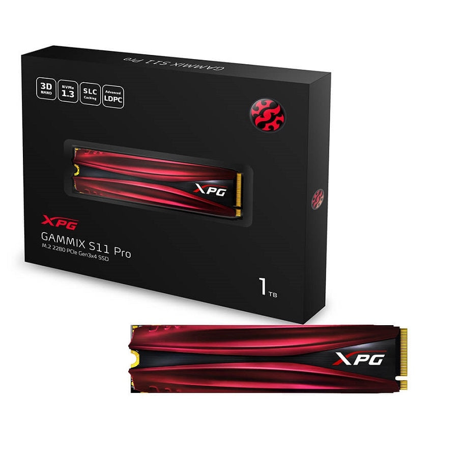 UNIDAD DE ESTADO SOLIDO SSD INTERNO XPG GAMMIX S11 PRO 1TB M.2 2280 NVME PCIE GEN 3X4 LECT. 3500 ESCRIT. 3000 MBS 3DNAND CON DISPARADOR PC MINIPC GAMER (AGAMMIXS11P-1TT-C)