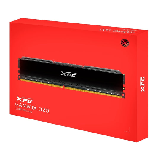 MEMORIA XPG GAMMIX D20 UDIMM DDR4 8GB PC4-25600 3200MHZ CL16 1.35V CON DISIPADOR PC/GAMER COLOR NEGRO (AX4U32008G16A-CBK20)