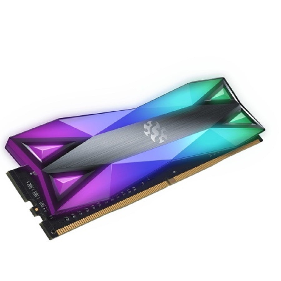 MEMORIA XPG SPECTRIX D60G UDIMM DDR4 16GB PC4-25600 3200MHZ CL16 1.35V RGB CON DISIPADOR PC/GAMER COLOR GRIS (AX4U320016G16A-ST60)
