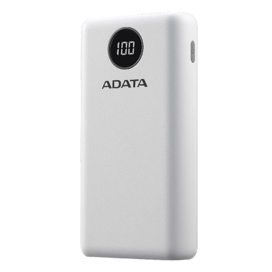 BATERIA DE RESPALDO ADATA POWER BANK P20000QCD 20000MAH/2 USB A/ 1 USB C/INDICADOR DE CARGA DIGITAL COLOR BLANCO (AP20000QCD-DGT-CWH)