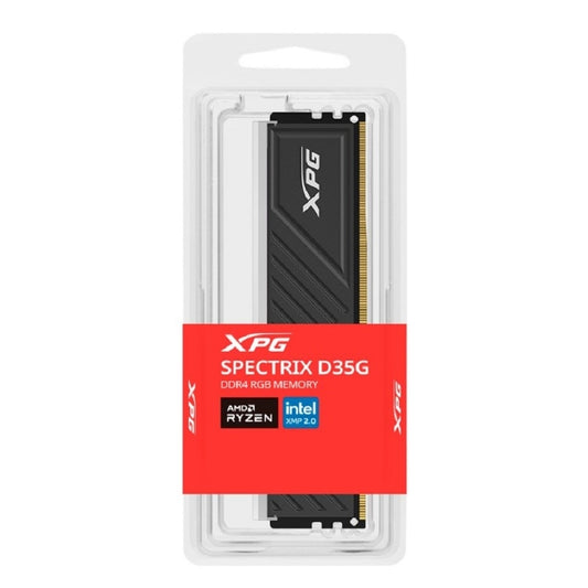 MEMORIA XPG SPECTRIX D35G UDIMM DDR4 16GB PC4-25600 3200MHZ CL16 288PIN 1.35V RGB CON DISIPADOR PC/GAMER COLOR NEGRO (AX4U320016G16A-SBKD35G)