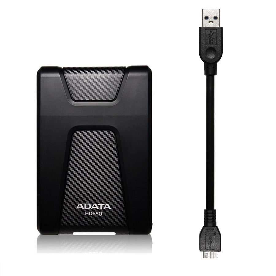 DISCO DURO EXTERNO ADATA HD650 2TB PORTATIL 2.5 USB 3.2 WINDOWS MAC LINUX CONTRAGOLPES COLOR NEGRO (AHD650-2TU31-CBK)