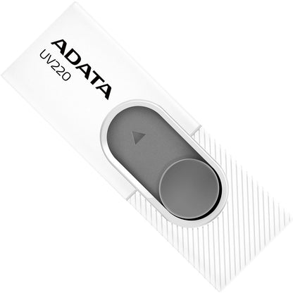 MEMORIA ADATA 32GB USB 2.0 UV220 RETRACTIL BLANCO-GRIS (AUV220-32G-RWHGY)