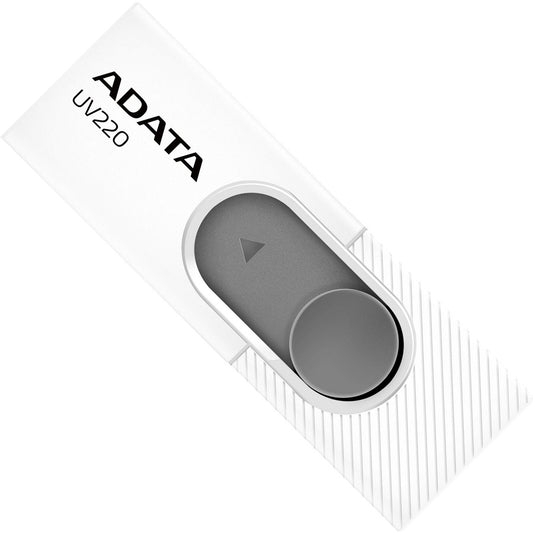 MEMORIA ADATA 32GB USB 2.0 UV220 RETRACTIL BLANCO-GRIS (AUV220-32G-RWHGY)