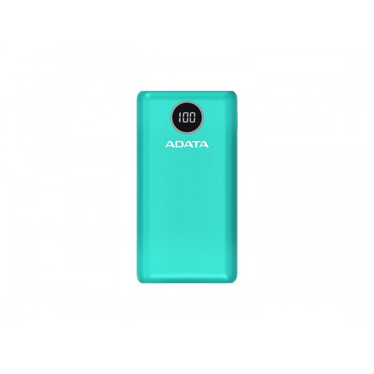 BATERIA DE RESPALDO ADATA POWER BANK P20000QCD 20000MAH/2 USB A/ 1 USB C/INDICADOR DE CARGA DIGITAL COLOR VERDE (AP20000QCD-DGT-CGN)