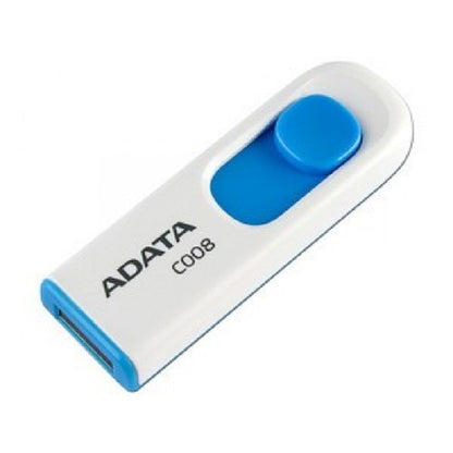 MEMORIA ADATA 32GB USB 2.0 C008 RETRACTIL BLANCO-AZUL (AC008-32G-RWE)
