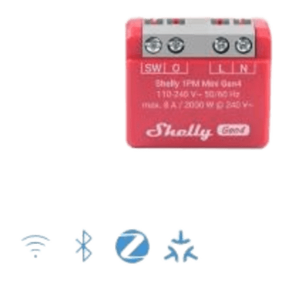 Mini Interruptor inteligente Wi-Fi 2.4 / medición de consumo, /1 canal 8A 110-240 / compatible con asistentes de voz