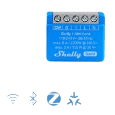Mini Interruptor inteligente con Wi-Fi 2.4 / contacto seco /1 canal 8A, 110 - 240V / compatible con asistentes de voz